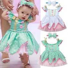Милое Новогоднее платье принцессы для малышей платье принцессы для новорожденных девочек кружевное праздничное платье на день рождения