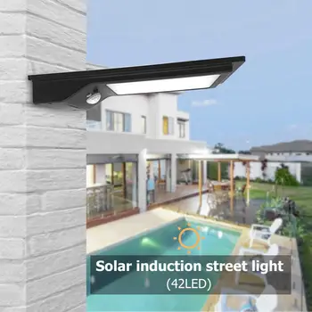 

42LED Solar Lamp PIR Motion Sensor Light Waterproof Remote Control Wall Lamp Outdoor Garden Wall Street Solar Light