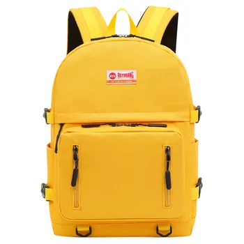 

2019 Large-Capacity Student Schoolbag Casual Solid Color Material Oxford Unisex Backpack Multi-Functional Simple Bag Mochila