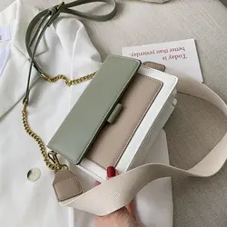 Кожаные сумки через плечо контрастного цвета для женщин 2019, сумка для путешествий, модная простая сумка через плечо, женская сумка через