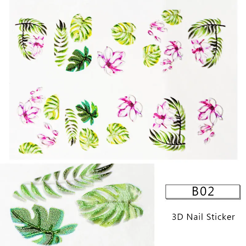 RBAN ногтей 3D акриловый выгравированный цветок стикер для ногтей тисненые Цветочные наклейки для ногтей Водные Наклейки эмпаистические самодельные Украшения для ногтей инструменты для дизайна ногтей - Цвет: S06521