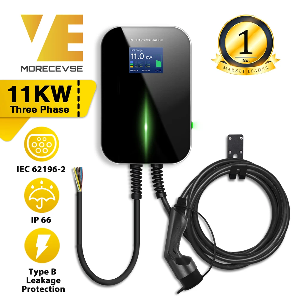 Зарядная Станция для электромобиля EVSE Wallbox с кабелем типа 2 16 А 3 Фазы IEC 62196 Audi Mercedes
