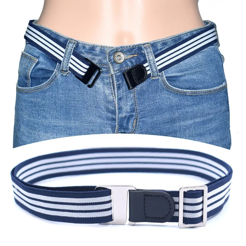 Multipurpose Adjustable Stretch Waist Belt For Pants Jeans Dresses Practical Unisex Fashion Flat Buckled Non-slip Shirts Strap