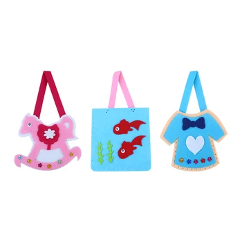 

3 Sets DIY Handbang Set Sturdy High Quality Prime Durable Nonwovens Handbags DIY Handbang Set Tote Bag Material for School