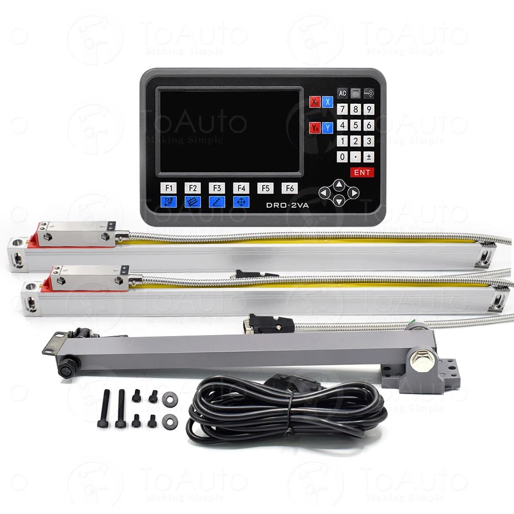 2 Axis 1μm / 5μm LCD Display Digital Readout DRO / Linear Scale mm/inch Mode for Millers Lathes Boring machines Encoder Sensor