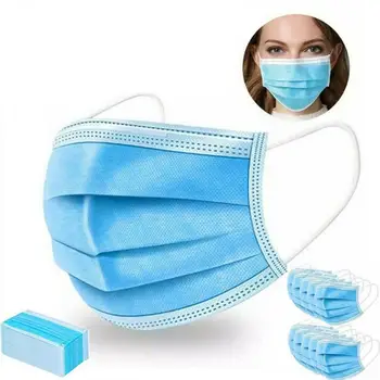 

Disposable Mask Thickened 3 Layer Non-woven Protective Mask Dust Respirator Pad Against Pollution Breathable