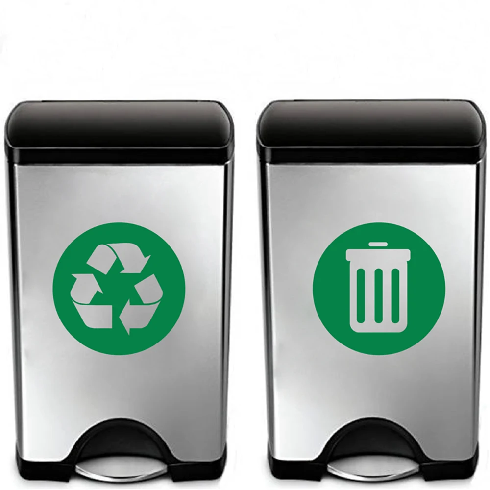 

Recycle and Trash Sign Decal Trash Can Vinyl Art Sticker Decor Recycle Bin Container Green Decal Garbage stickers poubelles