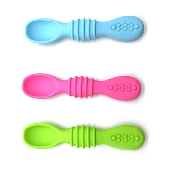 

Infants Feeding Baby Slip-resistant Spoon Safety Infant Sucker Spoon Tableware Random Color