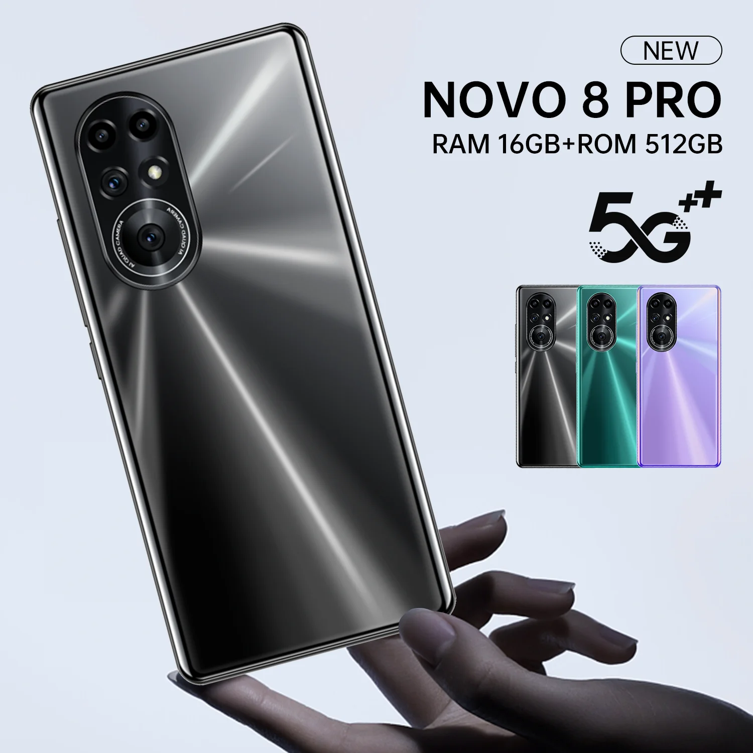 US $107.13 Global Version Novo8 Pro 73 Smartphone Android 16GB RAM 512GB ROM 6800mAh Deca Core CPU Mobile Phone 32MP Rear Cameras