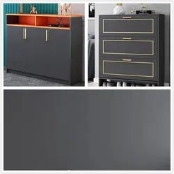 Matte Dark Grey Wallpaper Plain Vinyl Water Proof Wall Stickers Self-Adhesive Shelf Liner Drawer Peel and Stick Contact Paper