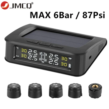 

JMCQ Solar Tire Pressure Monitoring System Car Accessories Tire Pressure Monitor Car Alarm System Waterproof 5 Sensor Temperate