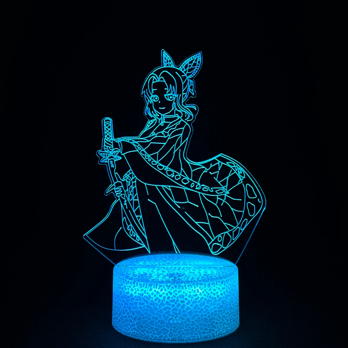 Acrylic Led Night Light Anime Demon Slayer Agatsuma Zenitsu Figure for Kids Child Bedroom Decor Cool Kimetsu No Yaiba Lamp Gift star night light Night Lights