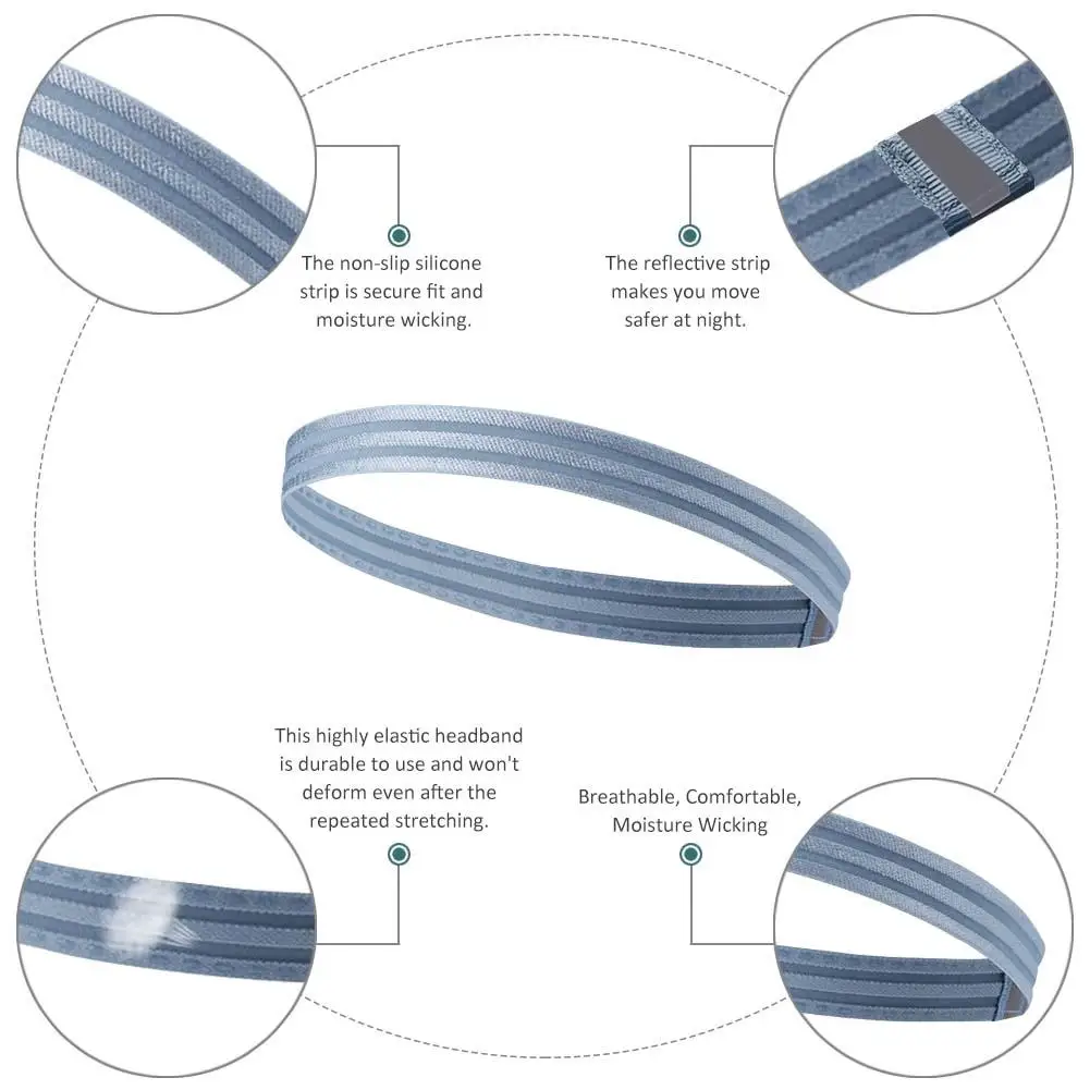 Спортивная повязка на голову Нескользящая эластичная резинка для волос силиконовая Sweatband идеально подходит для бега Фитнеса Йоги футбола баскетбола волейбола