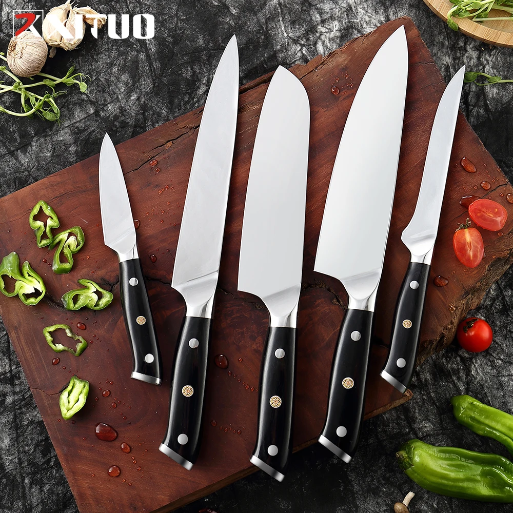 Kitchen Knives XITUO Chef Kitchen Knife Set Super German Steel Cook Knife Japanese Santoku Utility Meat Cleaver For Hotel Home