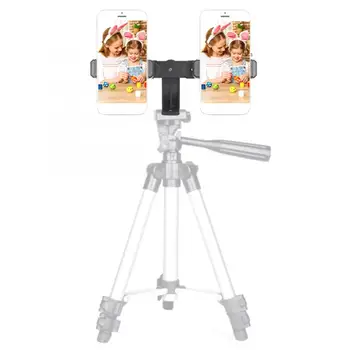

Dual Phone Bracket Multi-position Live Broadcast Mobile Phone Bracket Horizontal Holder Mount Support with 1/4in Screw Interface
