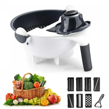 

Magic Mandoline Slicer Grater Cutter Multifunctional Rotate Vegetable Cutter Potato Peeler Kitchen Drain Basket Kitchen Tool