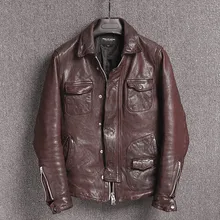 Новинка, мотоциклетная куртка из натуральной кожи, мужская куртка из овчины, приталенная куртка из натуральной кожи, повседневная куртка, Мужская куртка KJ2312