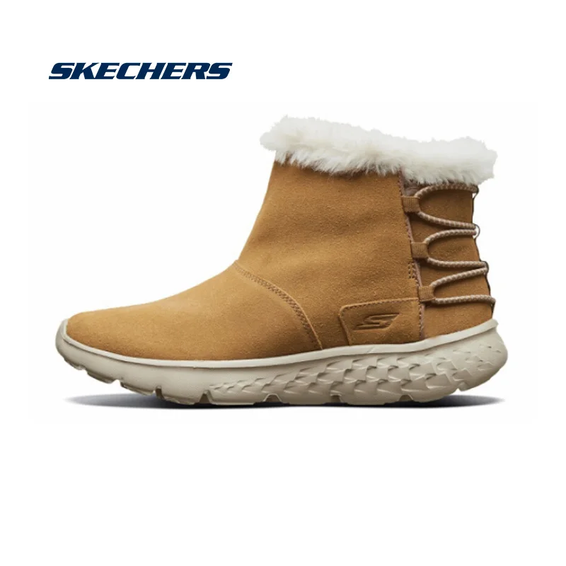 Skechers/зимние ботинки; женские удобные зимние ботинки; коллекция года; женские ботильоны; Теплая обувь высокого качества; женские ботинки; 14404-BKPK - Цвет: 14404-CSNT