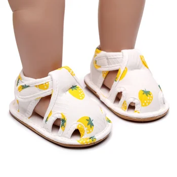 

Summer Baby Girls Cute Hollow Fruit Print Rubber Sole Soft Bottom Shoes Girls Baby Toddler Sandals Princess Shoes1