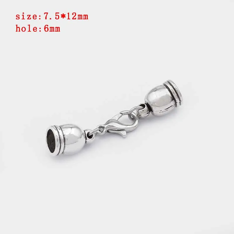 35 5 sets Zinc Alloy Clasp Lobster Clasps Hook End Caps Connectors For 5/6/7/8/10mm Leather Cord Bracelet Necklace Jewelry Making - Цвет: 35