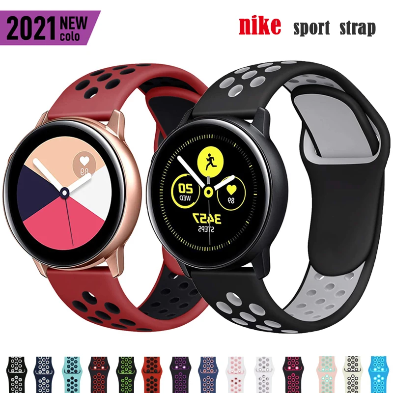 20mm 22mm band For Samsung Galaxy watch 3/Active 2 strap Gear S3 frontier sport Silicone bracelet 46mm Active 40mm 44mm | Наручные часы