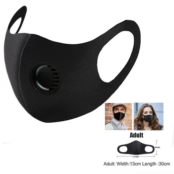 

Washable Dustproof Mouth Mask Face Mask with Breathing Valve Anti Dust Respirator Reusable Mouth Cover For Adult Kids