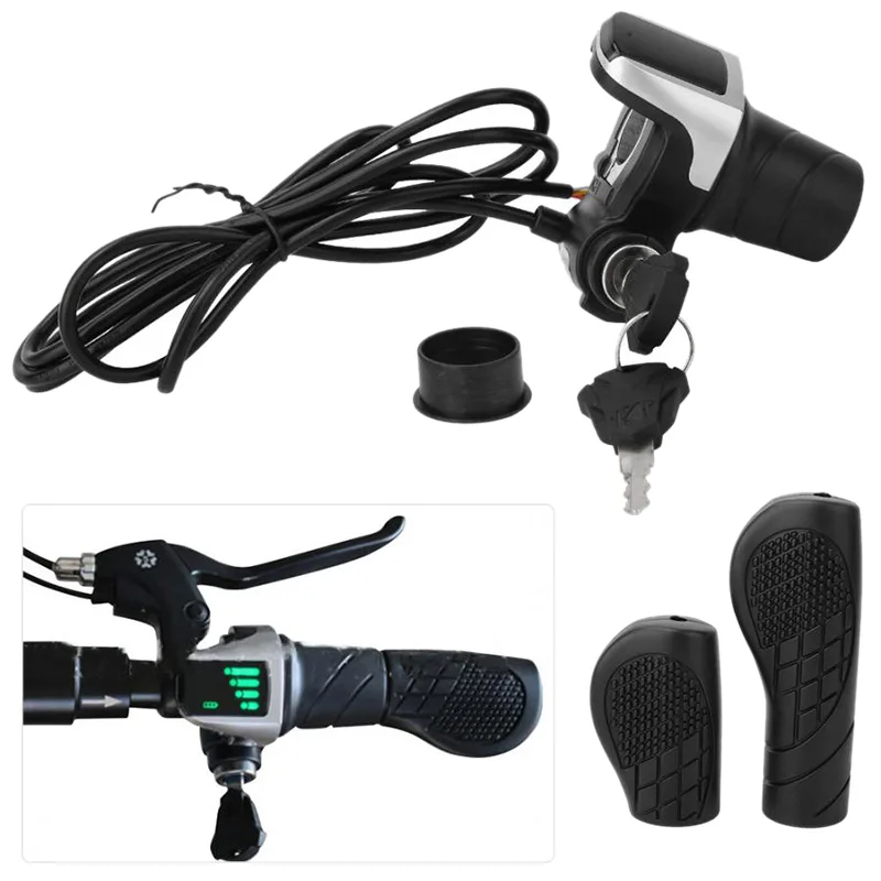 48V 36V Half Twist Throttle Handlebar with LCD Display and Power Lock 120DX