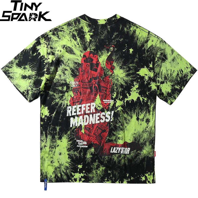

2020 Men Hip Hop T Shirt Tie Dye Oversize Streetwear T-Shirt Fashion Hiphop Harajuku Tshirt Summer Short Sleeve Tops Tees Cotton