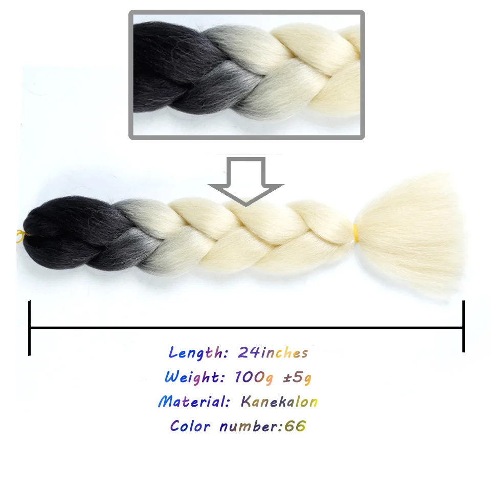 LVHAN, африканская вязка, Джамбо, аксессуары для волос, длинные Омбре, Джамбо, синтетические плетеные волосы, вязанные крючком, блонд, серые синтетические плетенные волосы - Цвет: P2/350