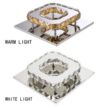 

LED Ceiling Light 90-260V Crystal Kitchen Bedroom Intelligent Drive Office Crystal Ceiling Light Square Crystal Lamp