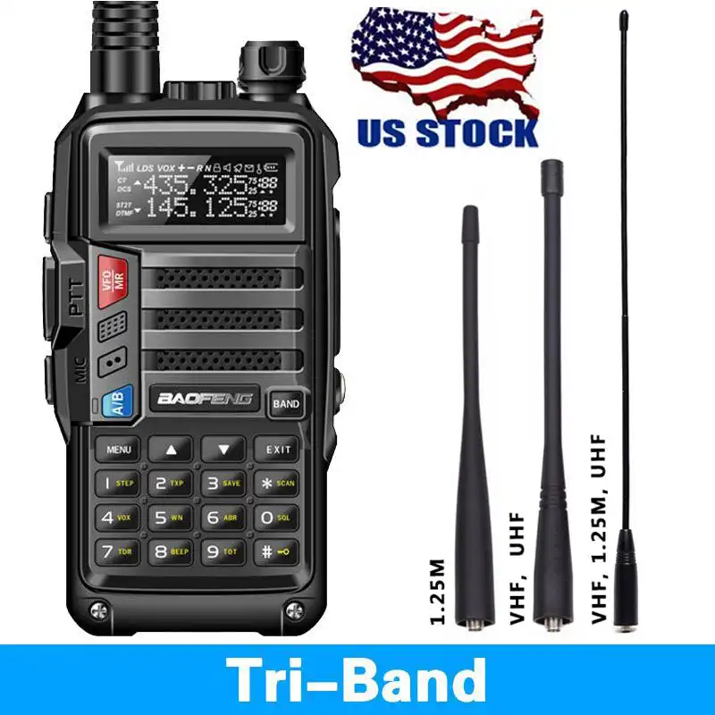 2pcs 2020 BaoFeng UV S9 Tri Band 8W 2Pcs Antenna VHF UHF 136 174Mhz/220