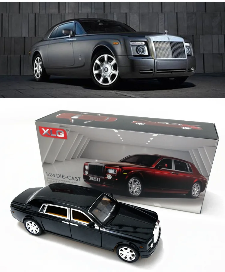 1/24 металлический автомобиль RollRoyce Phantom Cohes литой под давлением сплав автомобильный светильник звук отличная игрушка-Имитация для детской коллекции Hot-Wheel