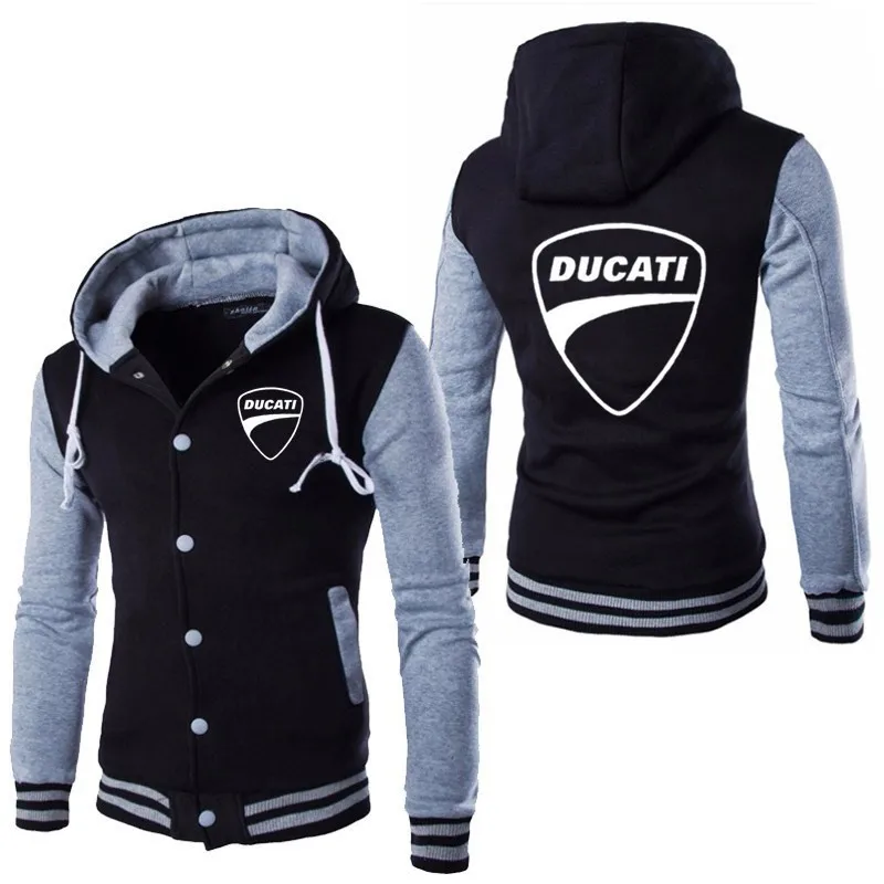 Мужской кардиган Ducati С Логотипом Автомобиля, Повседневный, с капюшоном, модный, XL, Harajuku, высокое качество, спортивная одежда, бейсбольная одежда для мужчин