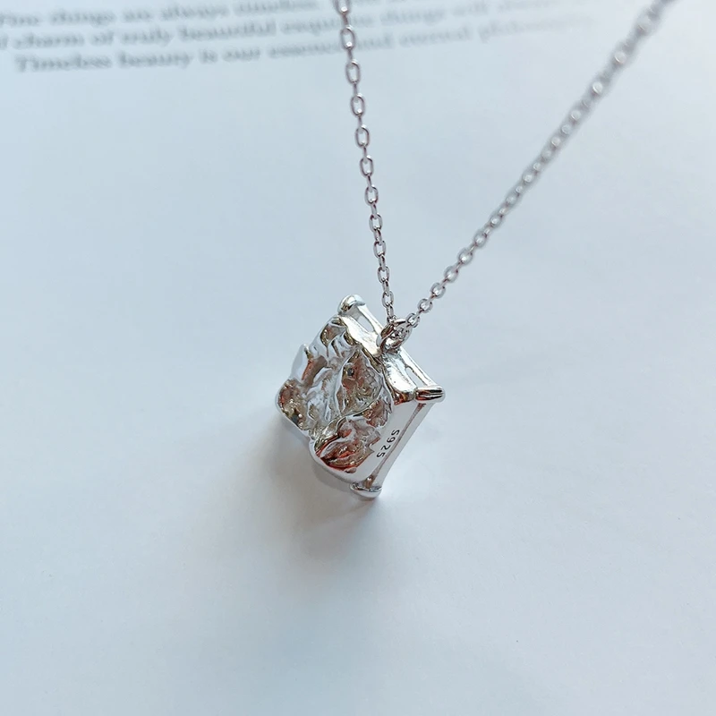 Louleur 925 пробы Серебряное квадратное ожерелье с подвеской Минималистичная золотая цепочка ожерелье для женщин модное ювелирное изделие подарок