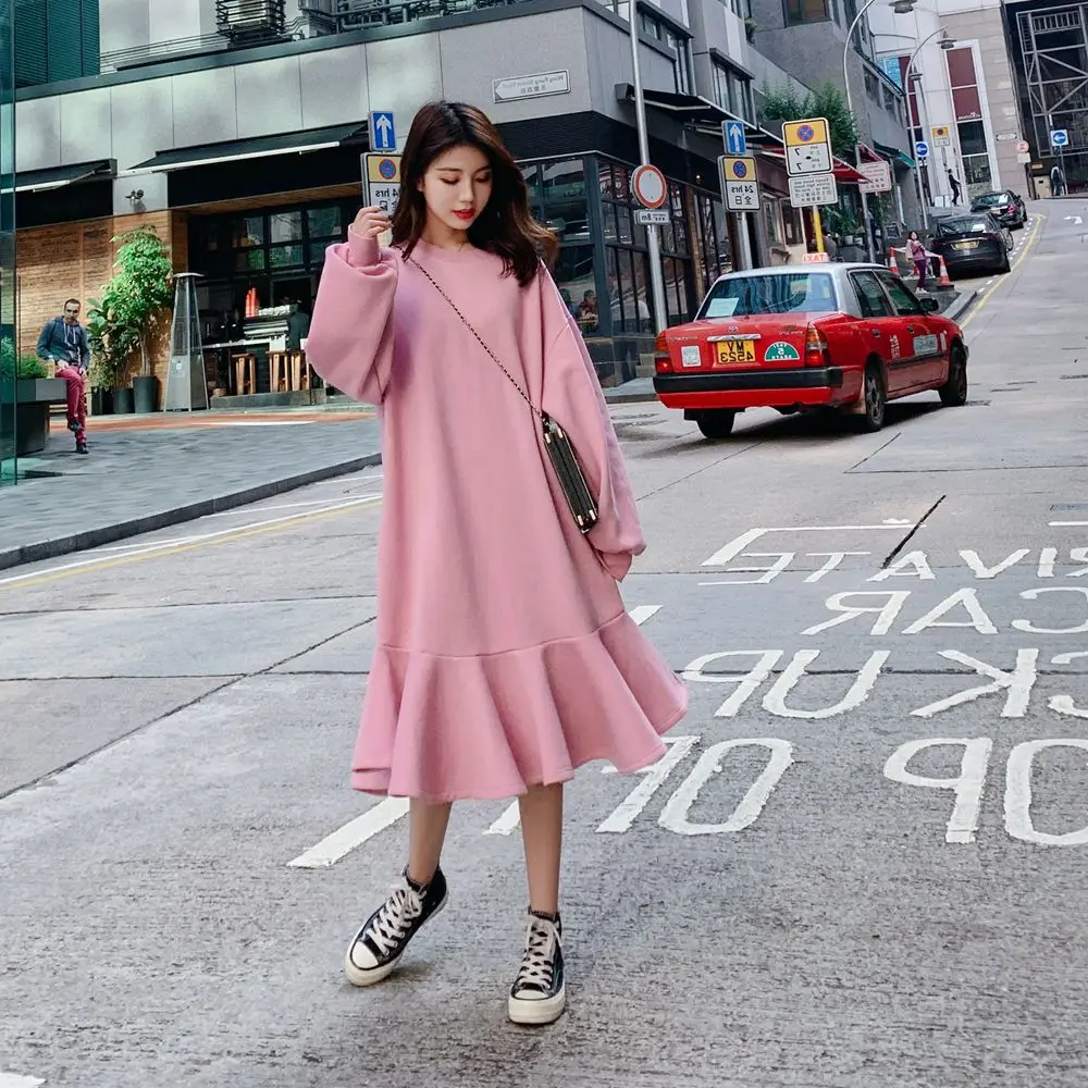 

Photo Shoot France Non-mainstream Fishtail Hoodie Skirt 2019 Autumn And Winter New Style Korean-style WOMEN'S Wear Retro Sweet P