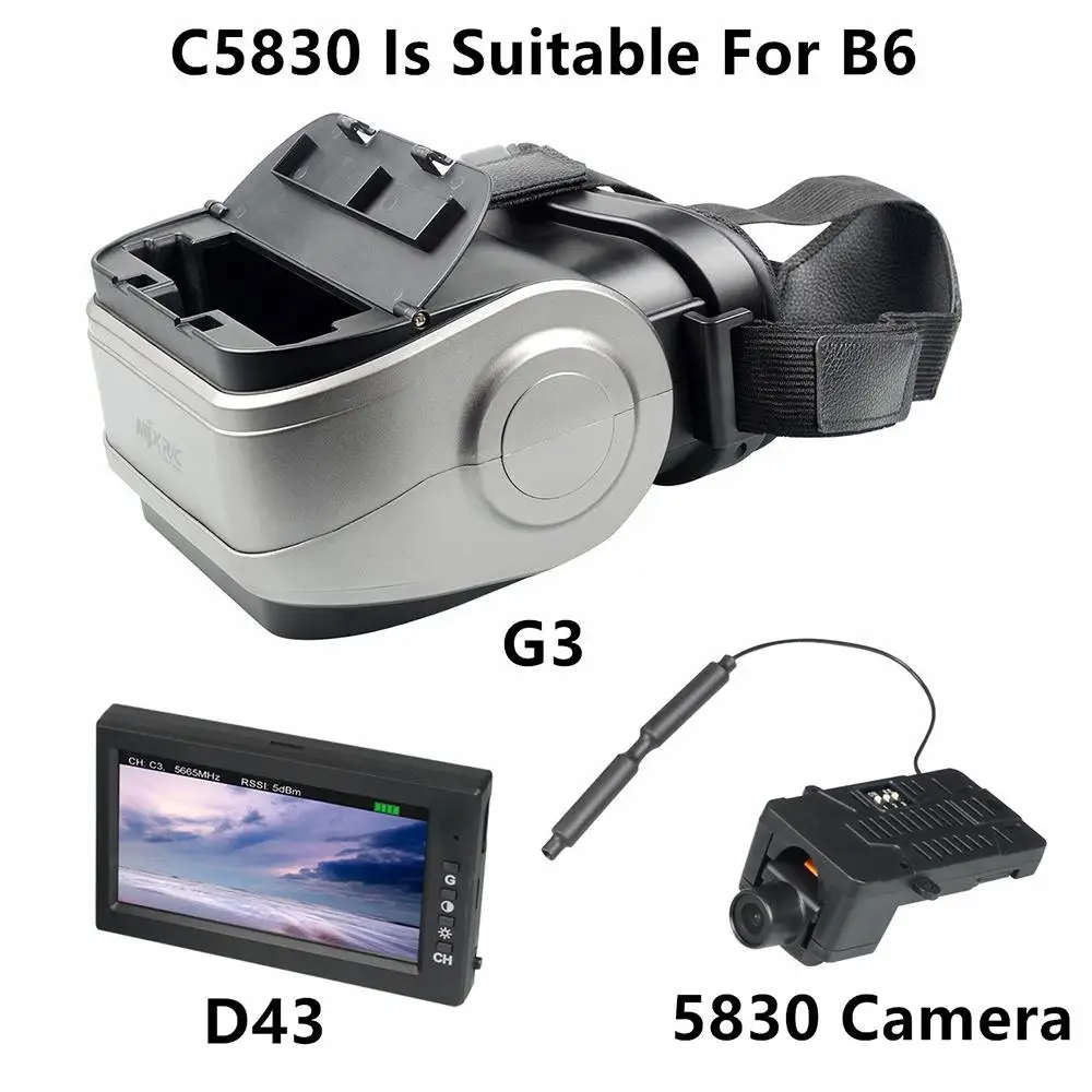 

MJX B3 B6 B8 B8PRO RC Helicopter Spare Parts C5830 Camera D43 LCD Screen G3 Goggles 5.8G FPV Real-time Image Transmission