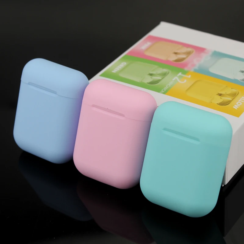 Беспроводные наушники Bluetooth 5,0 Macaron i12 tws в наушнике сенсорный всплывающий стерео гарнитура спортивный наушник для смартфона