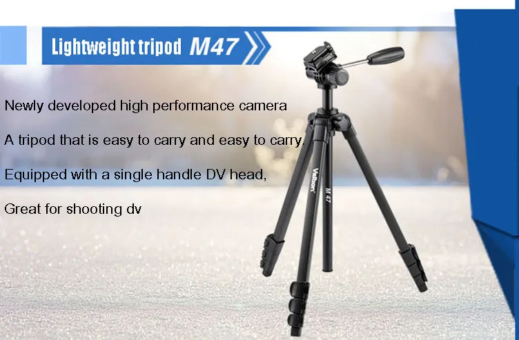 Velbon M47 штатив в том числе 2-полосная подвижная видеокамера головки набор для штатива-треноги