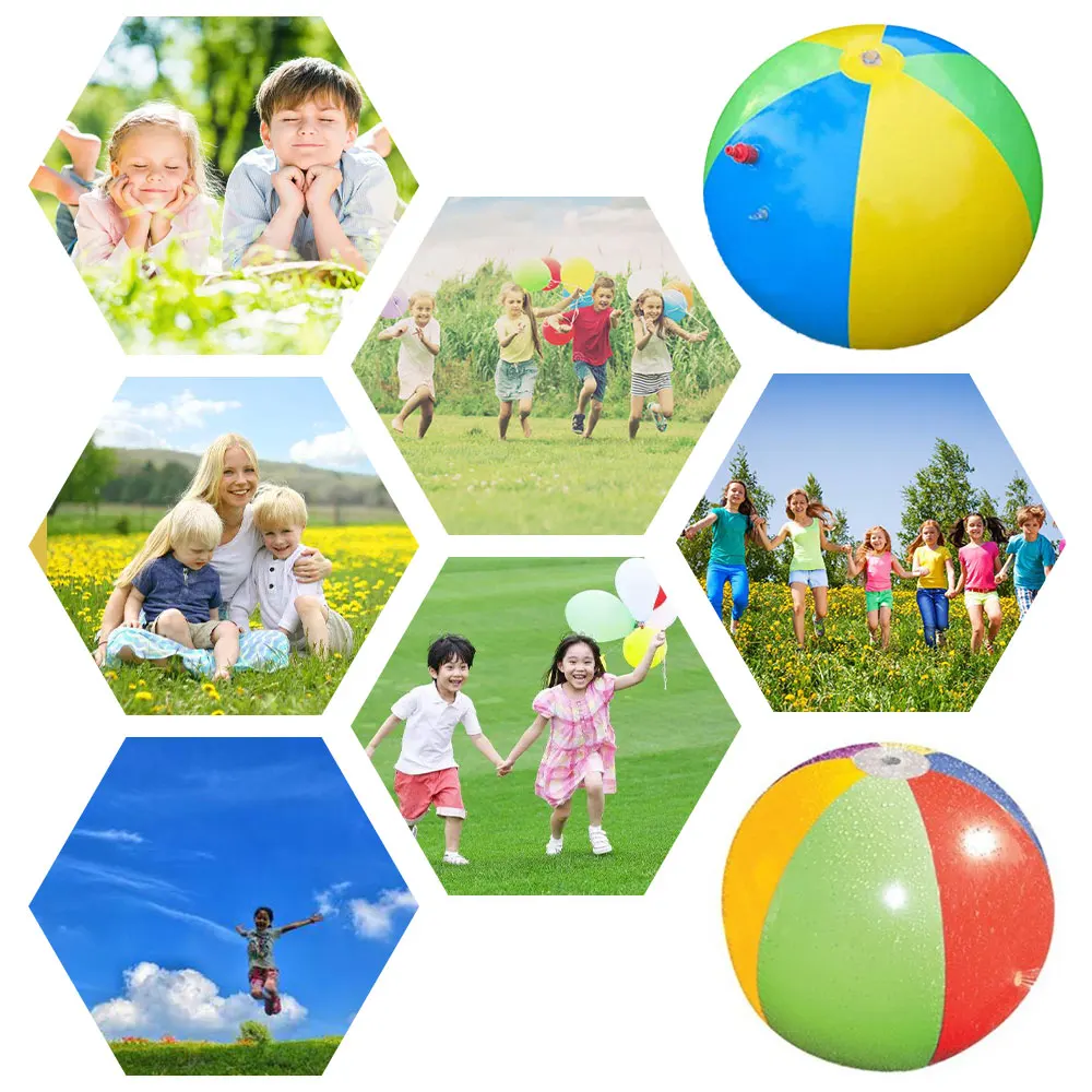 

75cm Inflatable Spray Water Ball Children Summer Swimming Beach Play The Lawn Balls Playing Smash It Toys PVC Sprinkler