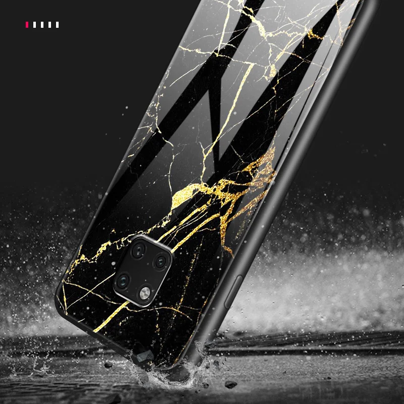 Чехлы из закаленного стекла для huawei Enjoy 9s Honor 7A Pro 7C 7X 8A 8X9 10 Lite Magic 2 Play mate 20 Pro Nova2 3 4 Design Dark Shell