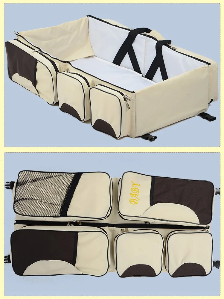 Портативная многофункциональная складная детская кроватка для путешествий с двумя детскими предметами, сумка для хранения для