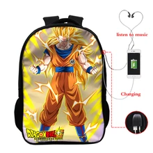 USB зарядка мочилы Жемчуг дракона Супер Saiyan Dragon ball Z рюкзак аниме Гофу сумка для ноутбука школьный рюкзак для книг рюкзак для наушников