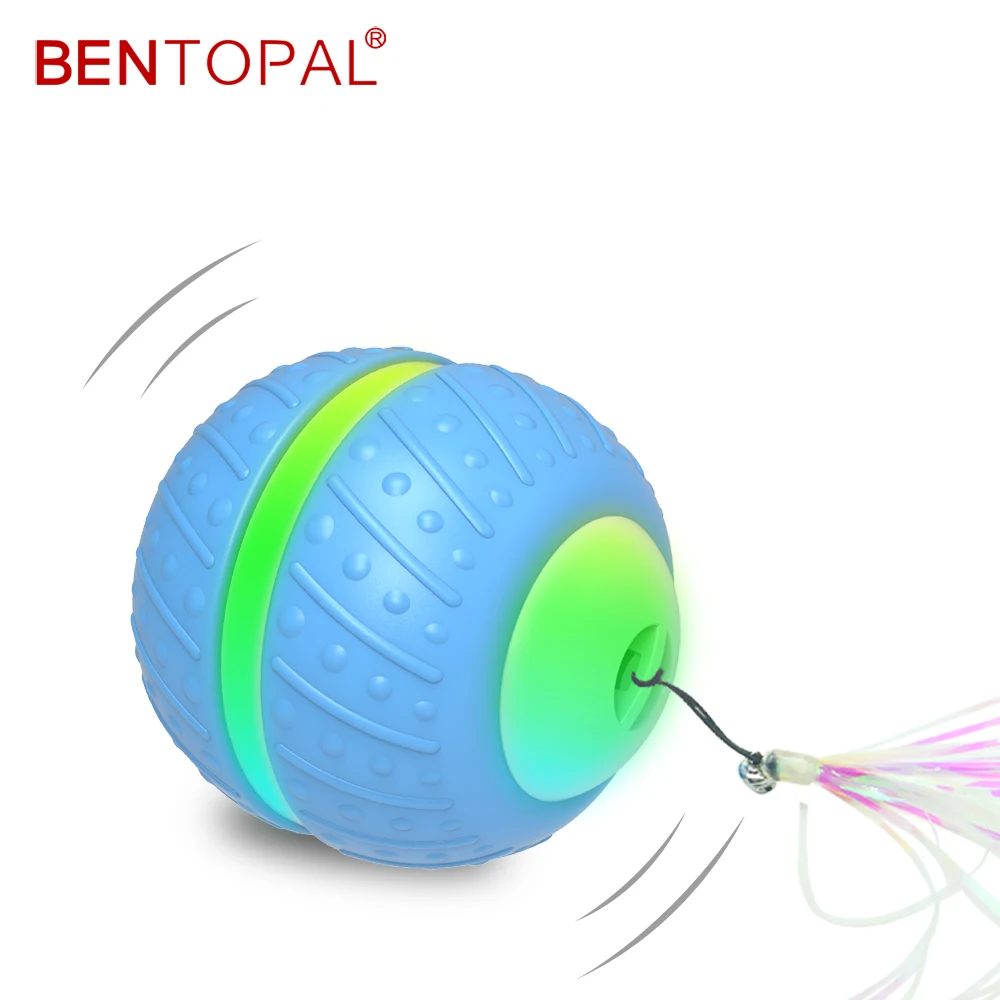 BENTOPAL-- Smart Interactive Cat Toy Balls Automatic Interact Rolling Wicked Ball  Self Rotating Pet Cat Balls USB Rechargeable 