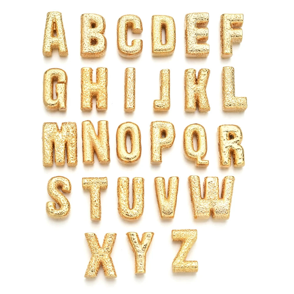 26 шт./лот A-Z Набор Алфавит цвета: золотистый серебристый Цвет письмо бусины для