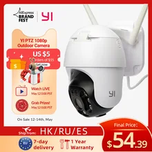 YI PTZ Wifi kamera zewnętrzna 1080P Zoom cyfrowy AI ludzkie automatyczne śledzenie bezprzewodowa kamera IP kolor IR kolor noktowizor kamera bezpieczeństwa