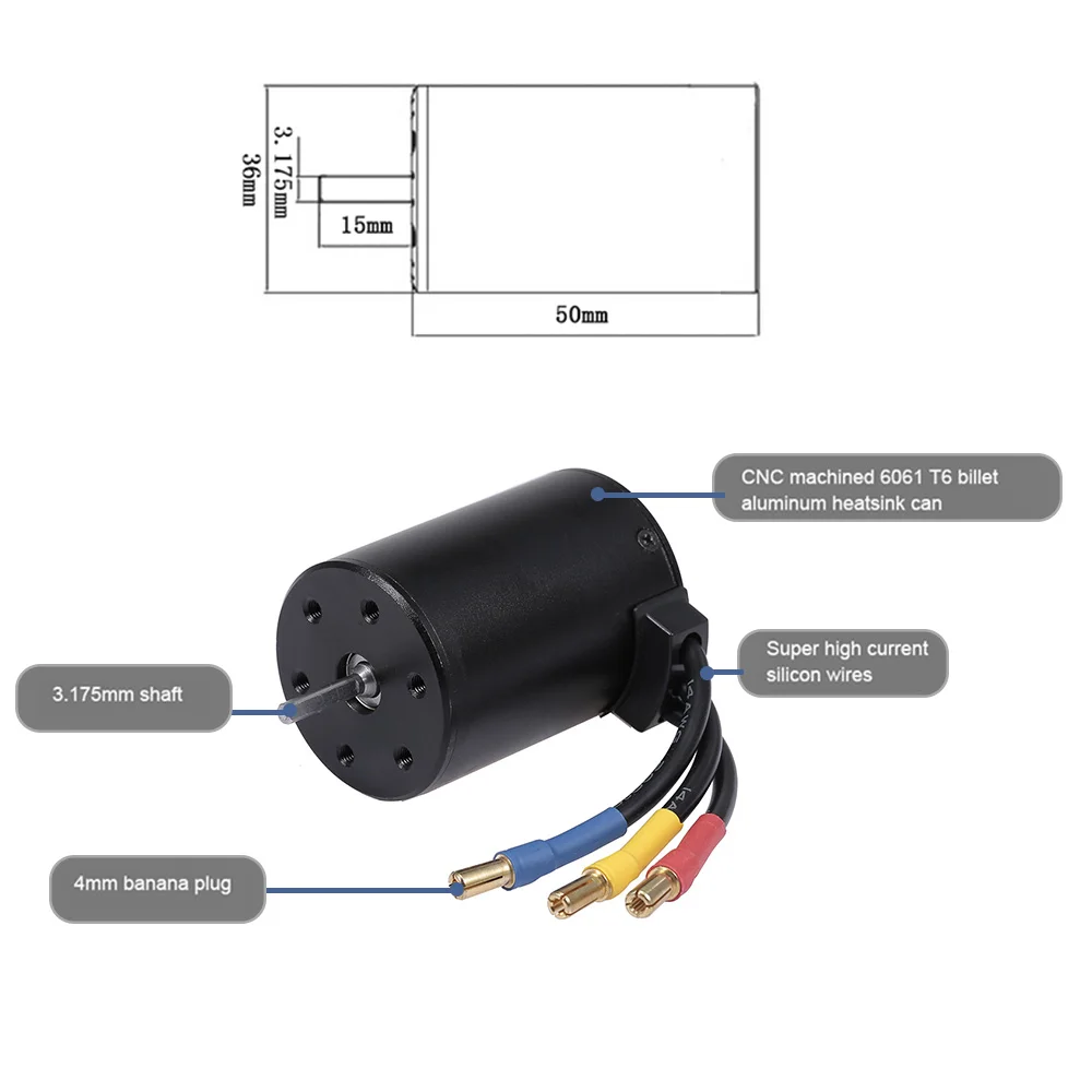 HobbyFans 3650 3100/3500/3900/4300KV бесщеточный мотор с радиатором и 60A ESC с BEC водонепроницаемый для 1/10 RC автомобиль грузовик