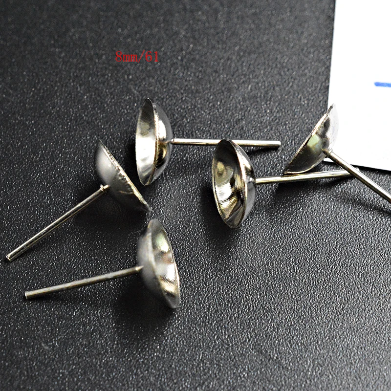 FLTMRH 30PCS 8MM Earrings Pin Cup Pit Stud Jewelry DIY Making Supplies Back Post with Earnuts/Clutches/nut | Украшения и