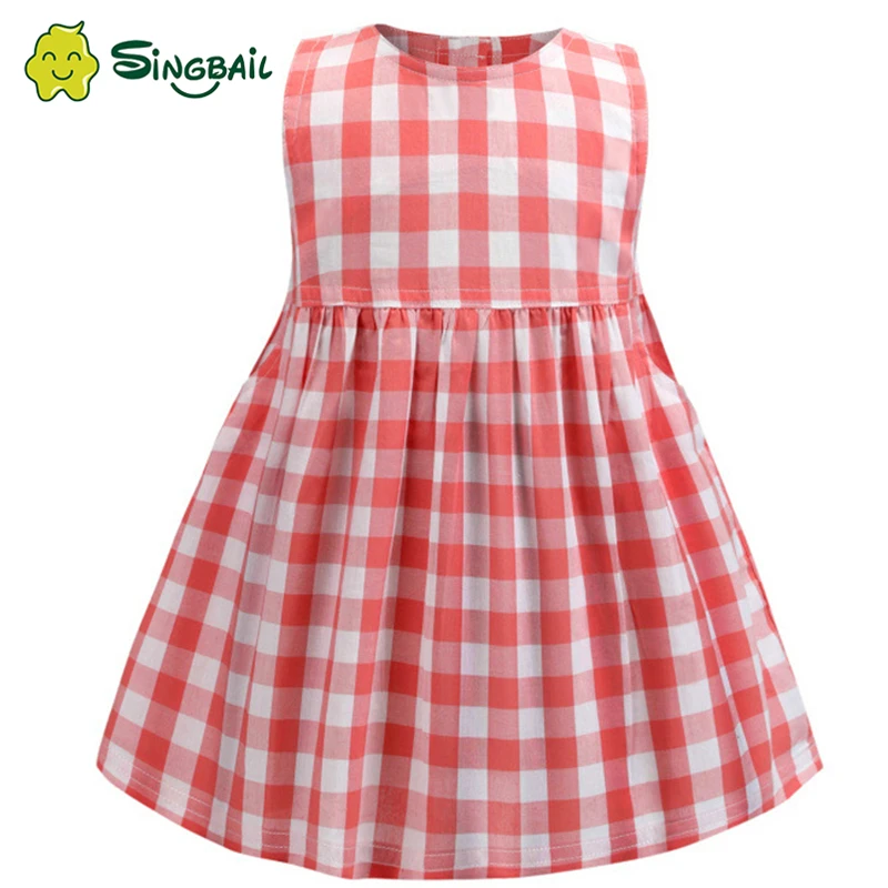 Детское летнее платье в клетку для маленьких девочек; летнее платье принцессы для девочек; вечерние пышные платья; vestido infantil; одежда для маленьких девочек;