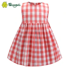 Детское летнее платье в клетку для маленьких девочек; летнее платье принцессы для девочек; вечерние пышные платья; vestido infantil; одежда для маленьких девочек;