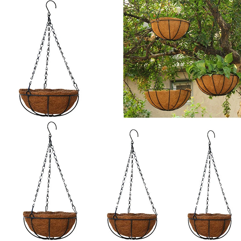 1pc Hanging Coconut Pots Creative Home Garden Hang Plants Holder Decoration Vegetable Flower Pots Decor